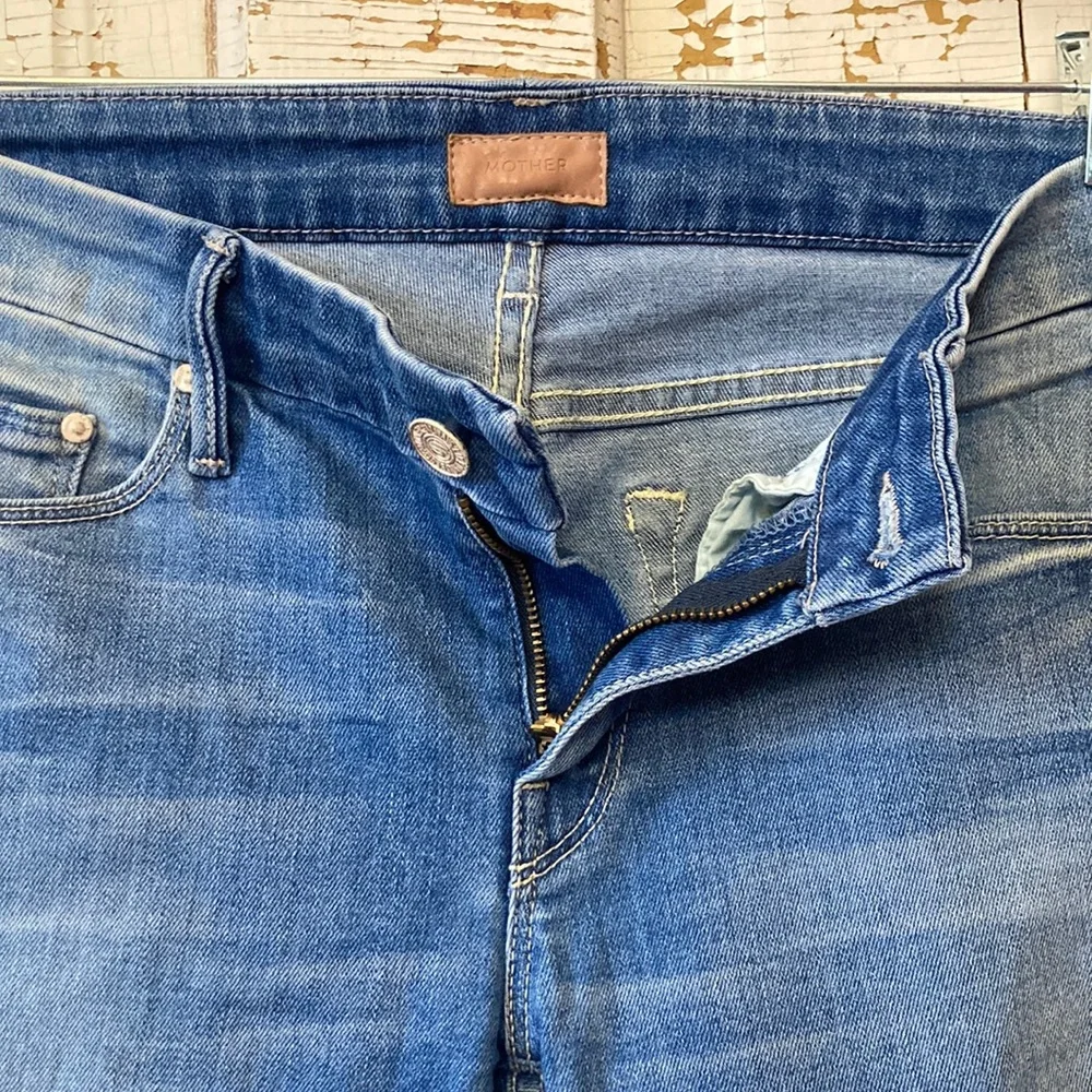 🍄 Mother Looker Zip Fray Wash Home Sweet Home Jeans - Picture 12 of 15